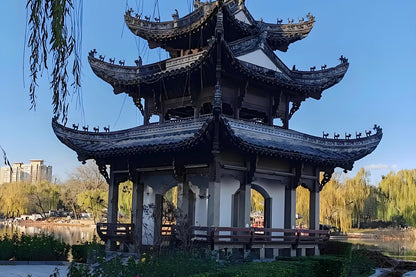 Modèle d'architecture ancienne à assemblage à tenon et mortaise du Pavillon FengYuTongZhou