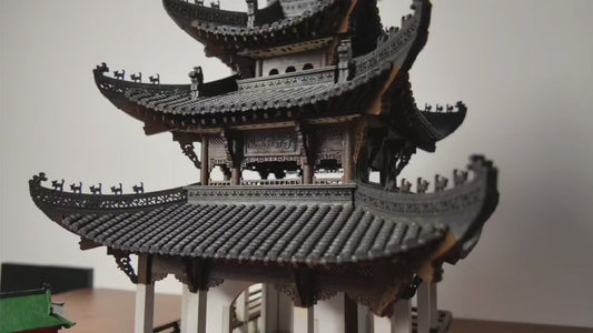 Modèle d'architecture ancienne à assemblage à tenon et mortaise du Pavillon FengYuTongZhou